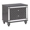 Queen Bedroom Set | Gray | Silver | Clear Wood | 2 Piece Set with Nightst&