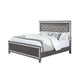 Queen Bedroom Set | Gray | Silver | Clear Wood | 2 Piece Set with Nightst&