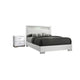 2pc King Bedroom Set | White | Silver Wood | Nightst&