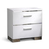 2pc King Bedroom Set | White | Silver Wood | Nightst&