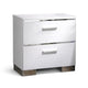 2pc King Bedroom Set | White | Silver Wood | Nightst&