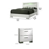 2pc King Bedroom Set | White | Silver Wood | Nightst&
