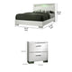 2pc King Bedroom Set | White | Silver Wood | Nightst&