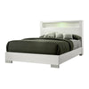 3pc King Bedroom Set, White, Silver Wood, 2 Nightstands