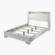 3pc King Bedroom Set, White, Silver Wood, 2 Nightstands