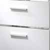 3pc King Bedroom Set, White, Silver Wood, 2 Nightstands