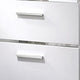 3pc King Bedroom Set, White, Silver Wood, 2 Nightstands