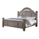 2pc King Bedroom Set | Gray | Brass | Clear Wood | Nightst&