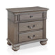 2pc King Bedroom Set | Gray | Brass | Clear Wood | Nightst&