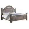 2pc King Bedroom Set | Gray | Brass | Clear Wood | Nightst&