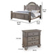 2pc King Bedroom Set | Gray | Brass | Clear Wood | Nightst&