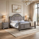 2pc King Bedroom Set | Gray | Brass | Clear Wood | Nightst&