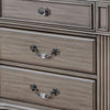 3pc King Bedroom Set, Gray, Brass, Clear Wood, 2 Nightstands