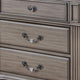 3pc King Bedroom Set, Gray, Brass, Clear Wood, 2 Nightstands