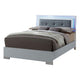 2pc King Bedroom Set, White and Black, White Wood, Nightstand
