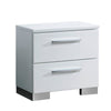 2pc King Bedroom Set, White and Black, White Wood, Nightstand
