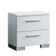 2pc King Bedroom Set, White and Black, White Wood, Nightstand