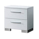 2pc King Bedroom Set, White and Black, White Wood, Nightstand