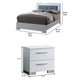 2pc King Bedroom Set, White and Black, White Wood, Nightstand