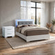 2pc King Bedroom Set, White and Black, White Wood, Nightstand