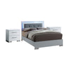 3pc King Bedroom Set, White and Black Wood, 2 Nightstands