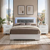 3pc King Bedroom Set, White and Black Wood, 2 Nightstands