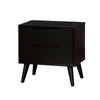 2pc King Bedroom Set | Black Wood | Nightst&