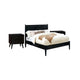 3pc King Bedroom Set, Black Wood, 2 Nightstands