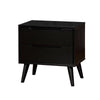 3pc King Bedroom Set, Black Wood, 2 Nightstands