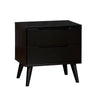3pc King Bedroom Set, Black Wood, 2 Nightstands