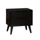 3pc King Bedroom Set, Black Wood, 2 Nightstands
