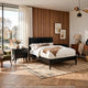 3pc King Bedroom Set, Black Wood, 2 Nightstands