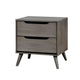 3pc King Bedroom Set, Gray Wood, 2 Nightstands