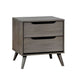 3pc King Bedroom Set, Gray Wood, 2 Nightstands