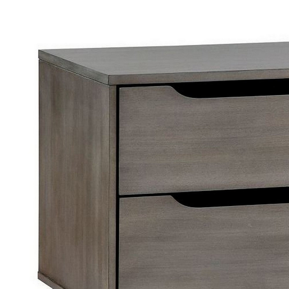 3pc King Bedroom Set, Gray Wood, 2 Nightstands