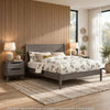 3pc King Bedroom Set, Gray Wood, 2 Nightstands