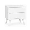 2pc King Bedroom Set, White Wood, Nightstand