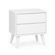 2pc King Bedroom Set, White Wood, Nightstand