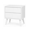 2pc King Bedroom Set, White Wood, Nightstand