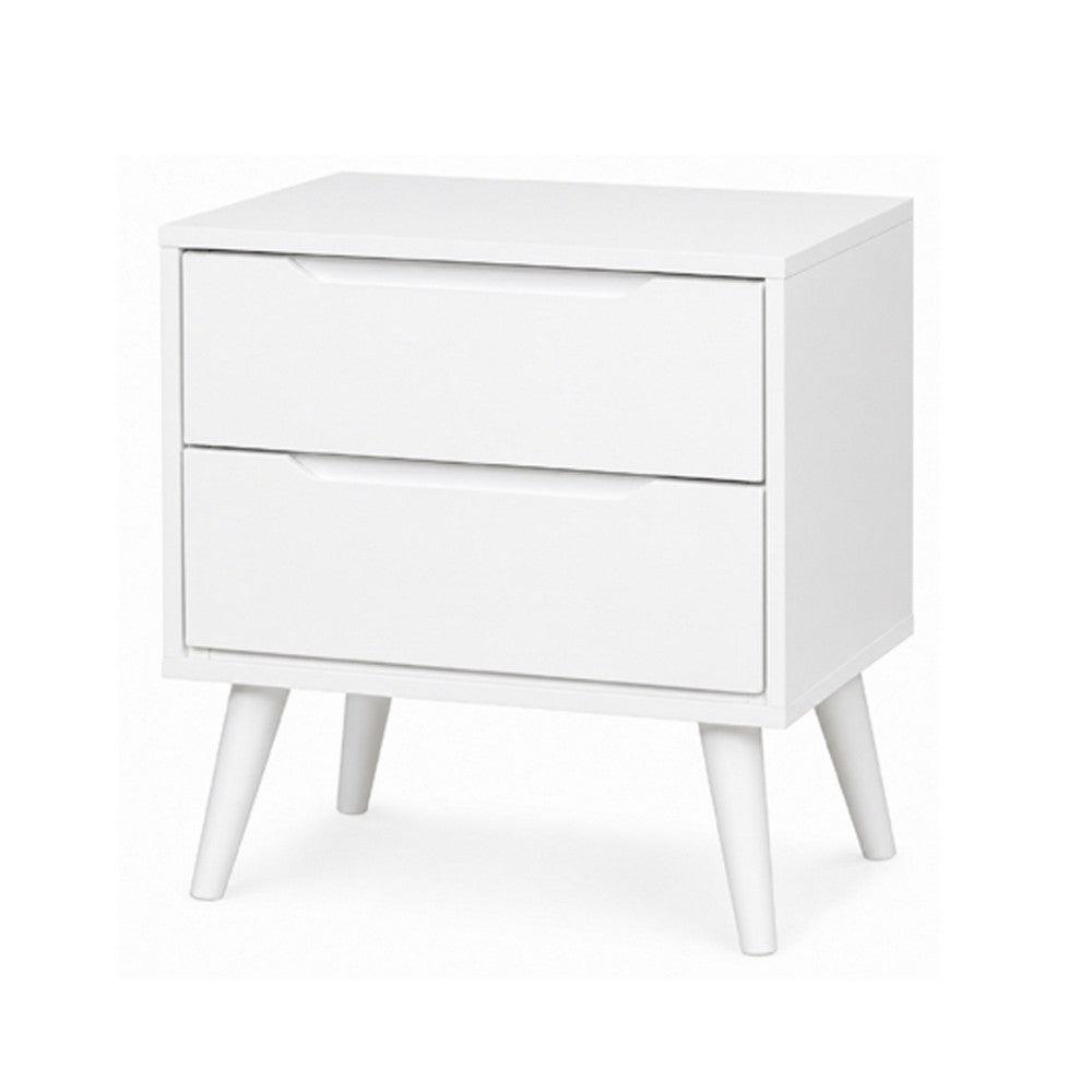2pc King Bedroom Set, White Wood, Nightstand