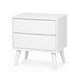 2pc King Bedroom Set, White Wood, Nightstand