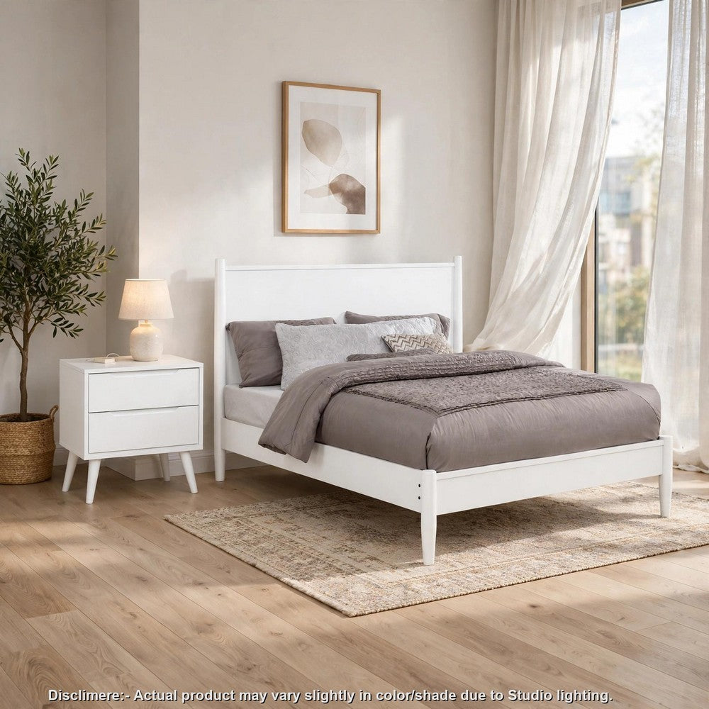 2pc King Bedroom Set, White Wood, Nightstand