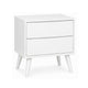 3pc King Bedroom Set, White Wood, 2 Nightstands