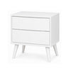 3pc King Bedroom Set, White Wood, 2 Nightstands