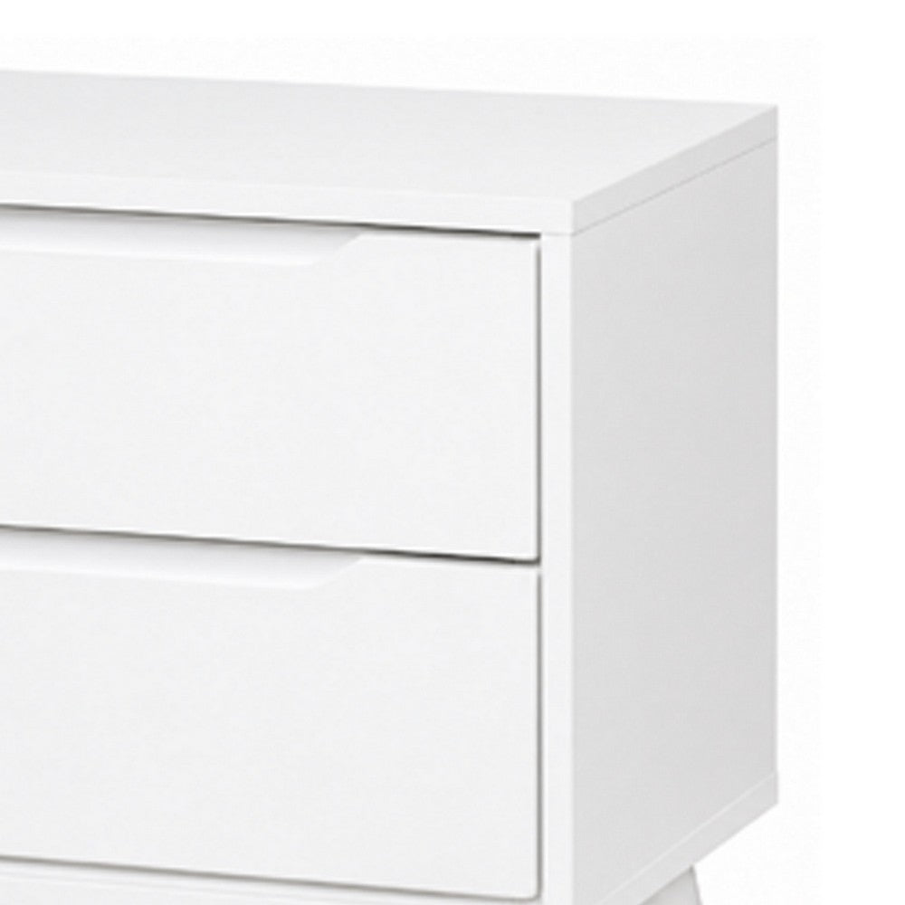 3pc King Bedroom Set, White Wood, 2 Nightstands