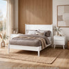 3pc King Bedroom Set, White Wood, 2 Nightstands