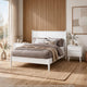 3pc King Bedroom Set, White Wood, 2 Nightstands