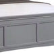 2pc King Bedroom Set, Gray, Chrome Wood, Nightstand