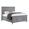 3pc King Bedroom Set, Gray, Chrome Wood, 2 Nightstands