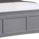 3pc King Bedroom Set, Gray, Chrome Wood, 2 Nightstands